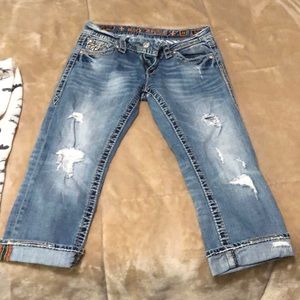 Crop rock revival jeans
